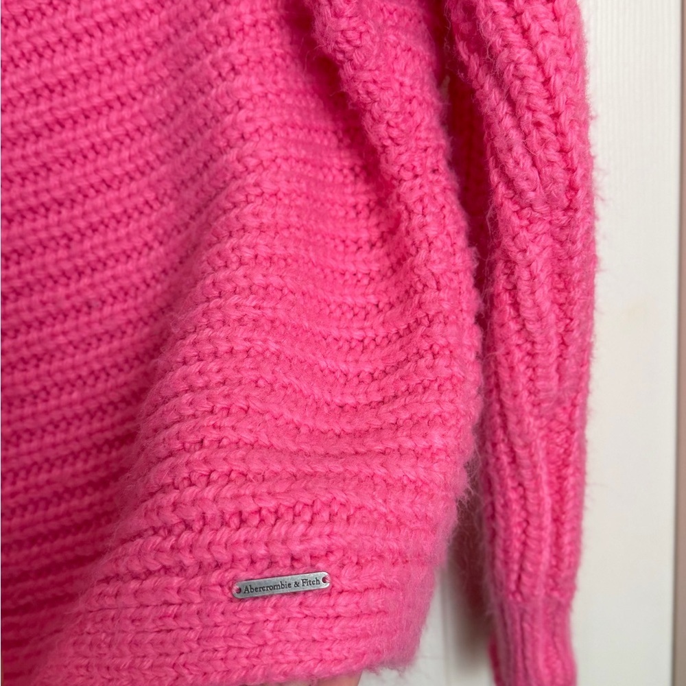 Abercrombie & Fitch Vibrant Pink Knit Sweater XL - Picture 4 of 6